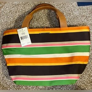Kate Spade New York Fuller Stripe Bucket Bag Purse Drawstring Leather NWT